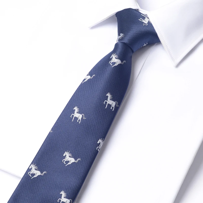 High Quality Embroidered Jacquard Personalized Animal Pattern Tie For Men's Business and Leisure 7cm Wide Fashionable Necktie