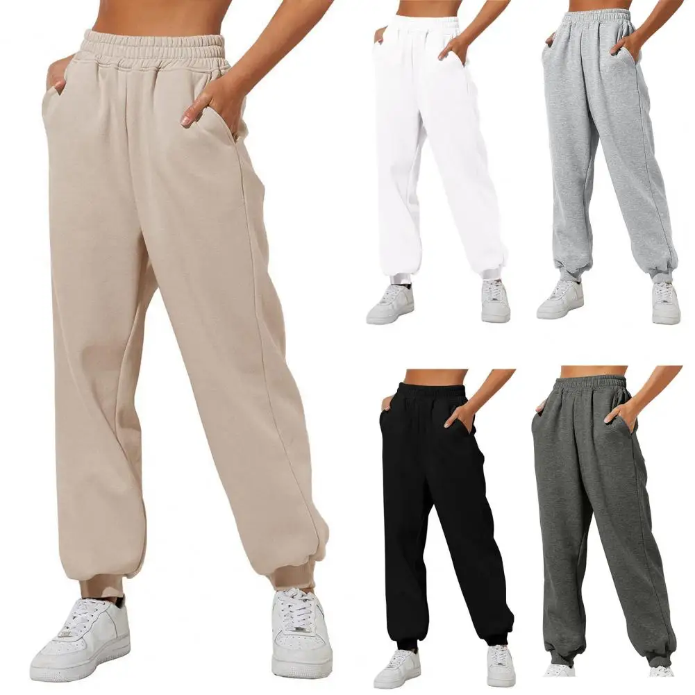 Pantaloni da donna Pantaloni autunnali da donna Pantaloni sportivi da donna a vita alta accoglienti con tasche per la primavera autunno Morbidi e caldi da jogging da indossare