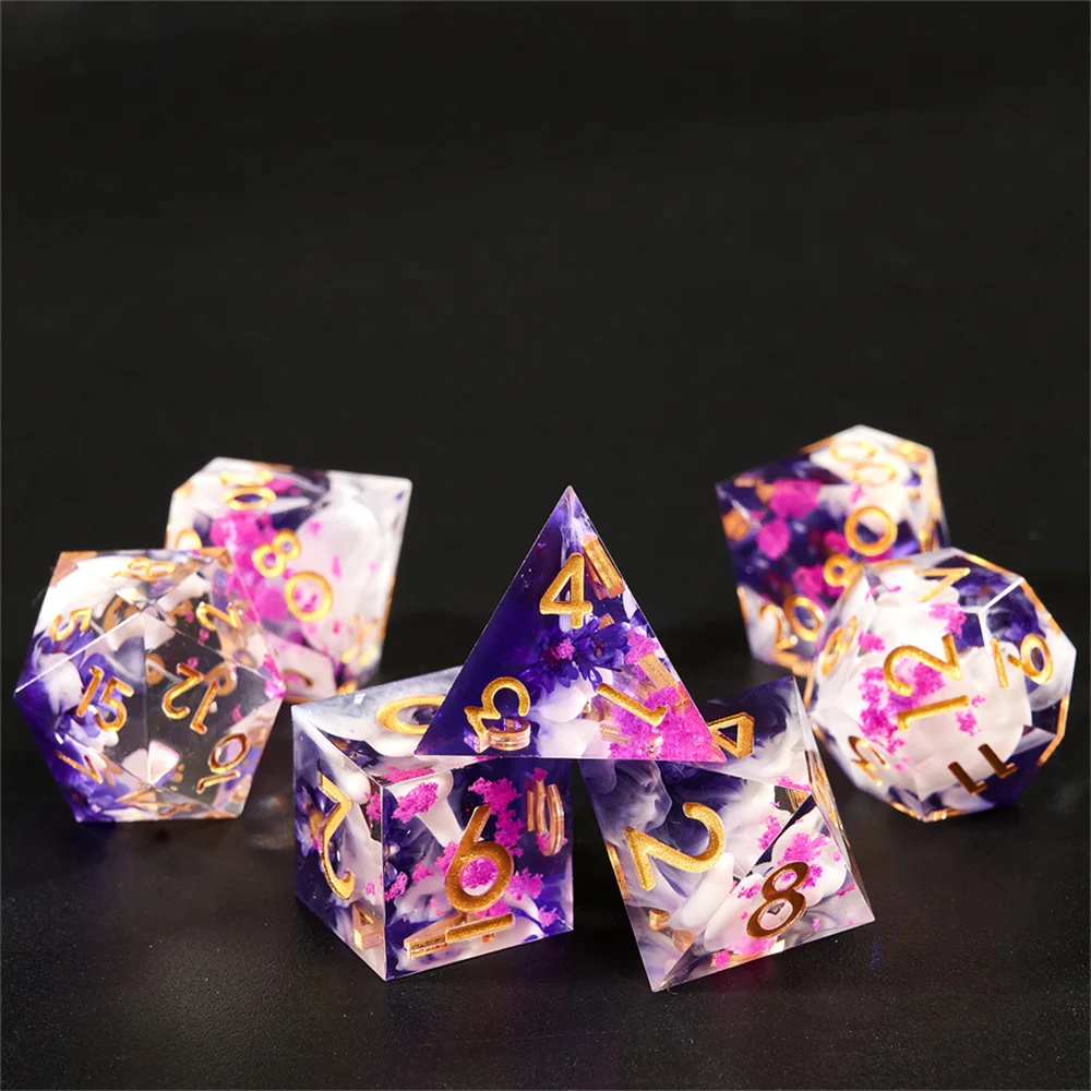 DND Dice Set 7-piece Polyhedral Sharp Edge D&D Dice Set Suitable for Role Playing Chessboard Dice Games, Party Gifts, Supplies