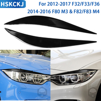 For BMW F32 F33 F36 2012-2017 F80 M3 F82 F83 M4 2014-2016 Black Piano  Accessories Car Lamp Eyebrow Trim Sticker Decoration