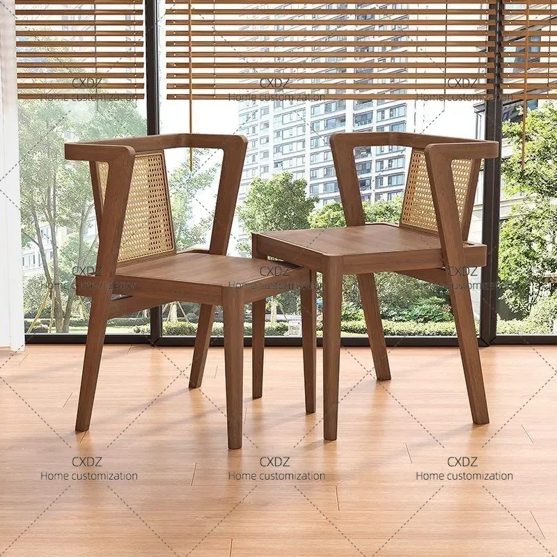 Balcony Tea Table and Chair Set 3 Piece Solid Wood Rattan One Table Two Chairs Casual Reading Drinking Furniture 2026 New