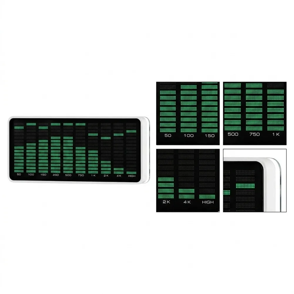 Analyzer for Electronic Hobby Projects For Real-Time Sound Analysis MIC + AUX Input 10x16 Resolution Black Green