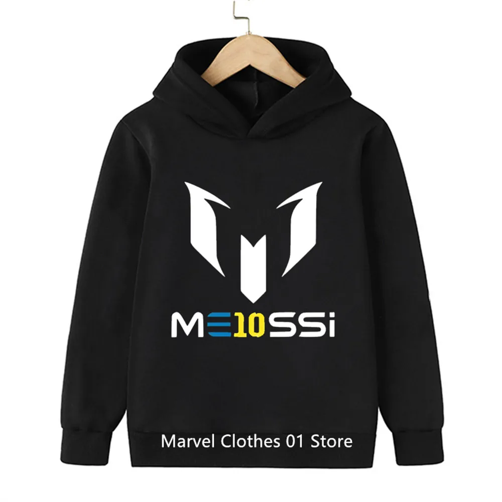 Cartoon Messi No. 10 bambini primavera e autunno bambini manica lunga felpa con cappuccio abbigliamento sportivo bambino 3-14 anni ragazzi tuta da