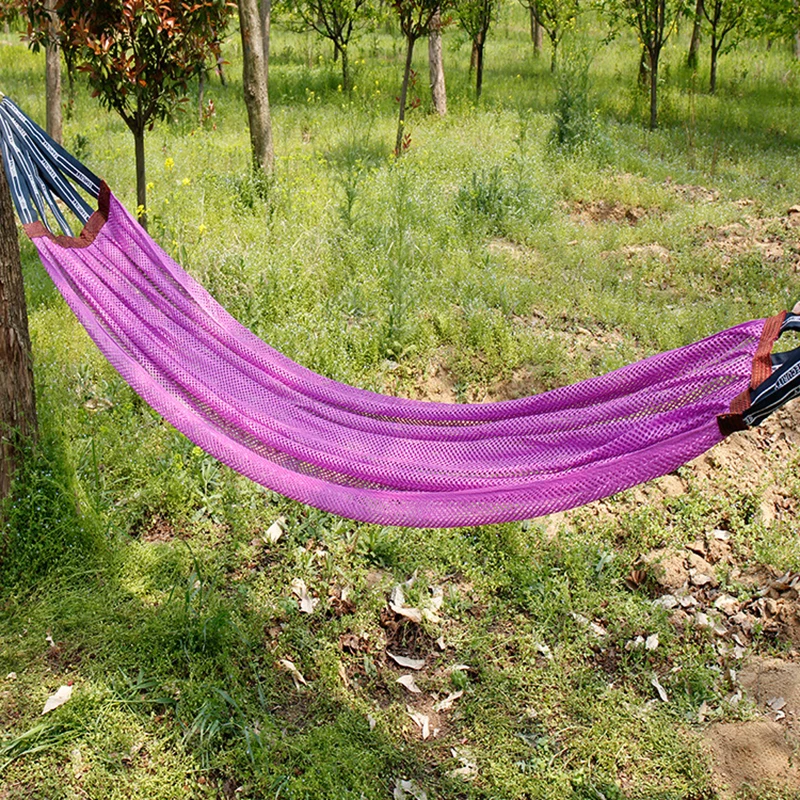 Ice Silk Mesh Hammock For Outdoor Sleeping Net Bed With Rope Portable Hiking Camping Garden Beach Yard Travel Swing Hanging Bed