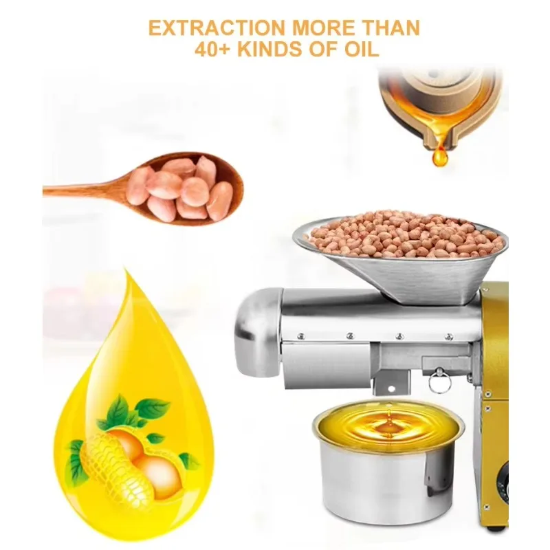 Mini Home Use Olive Oil Press Machine for Cooking for Peanut Soybean Sunflower Sesame Seeds and Palm Coconut Raw Material