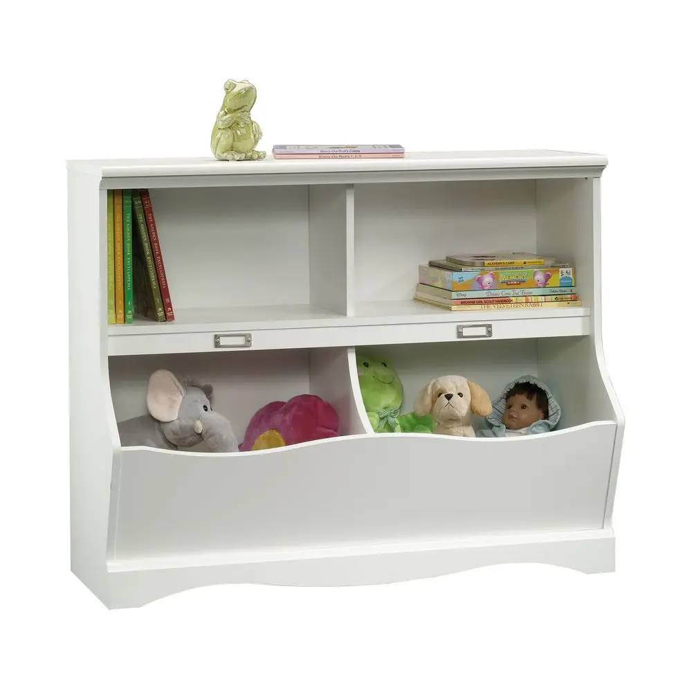 

Pogo Toy Storage Chest Organizer, Kids Bookcase, Toy Box Bin for Bedroom, Living Room, in Soft White finish
