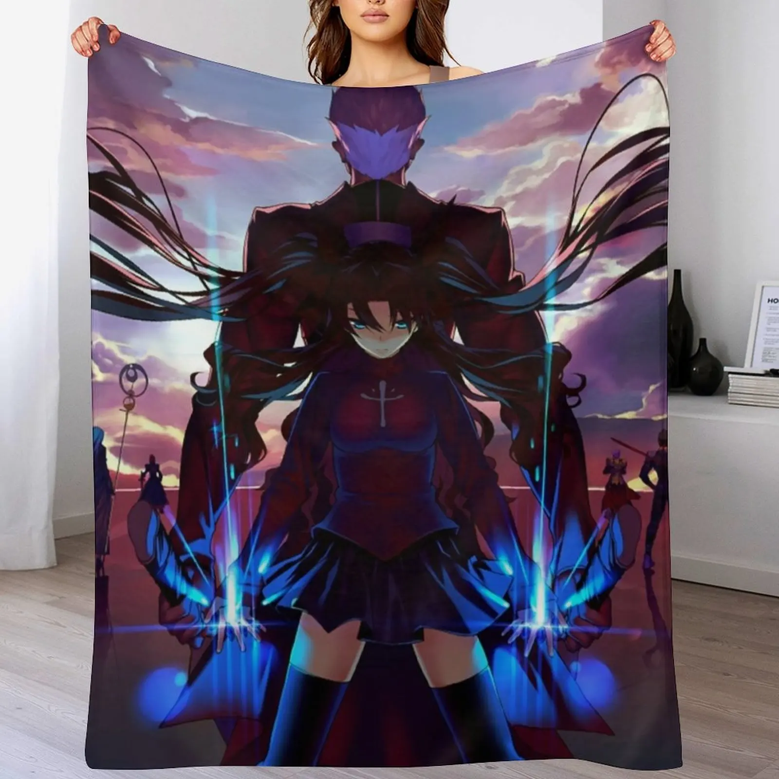 

Rin Tohsaka Throw Blanket Winter beds Shaggy for winter Sleeping Bag Blankets