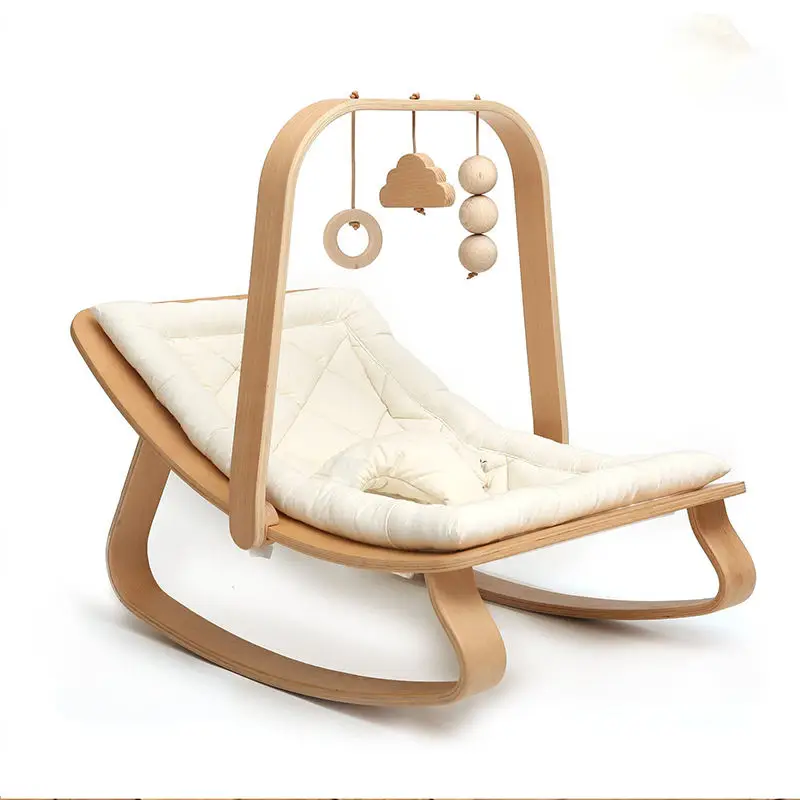 Wooden Baby Cotton Sleeping Bed Baby Cradle Rocking Chair Foldable Baby Bed