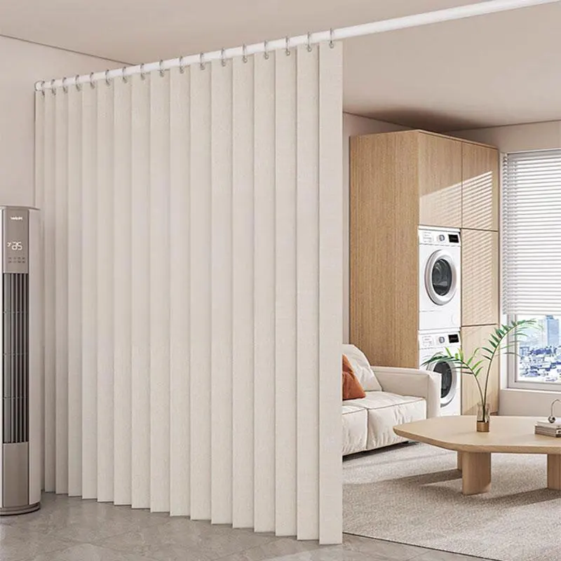 New Fashionable Foldable Partition Curtain, Thick Fabric Room Divider, Living Room Kitchen Bedroom, Easy Install