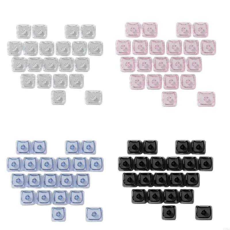 21pcs No Engraved Mechanical Keyboard Keycaps MOA Profile Shape PC Transparent MX Switch Customized Keycaps Girls Keyboard Caps