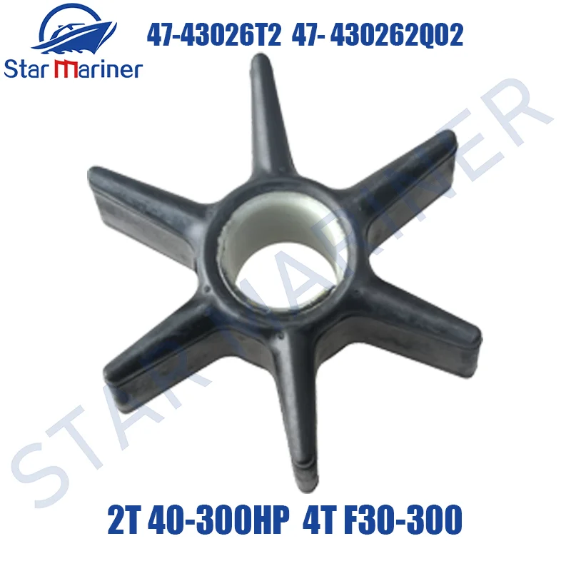 47- 430262Q02 Water Pump Impeller For Mercury Mariner 2T 3.5-9.8HP 40-300HP 4T F30-300 47-43026T2 47-89984T4 47-89980  47-68988