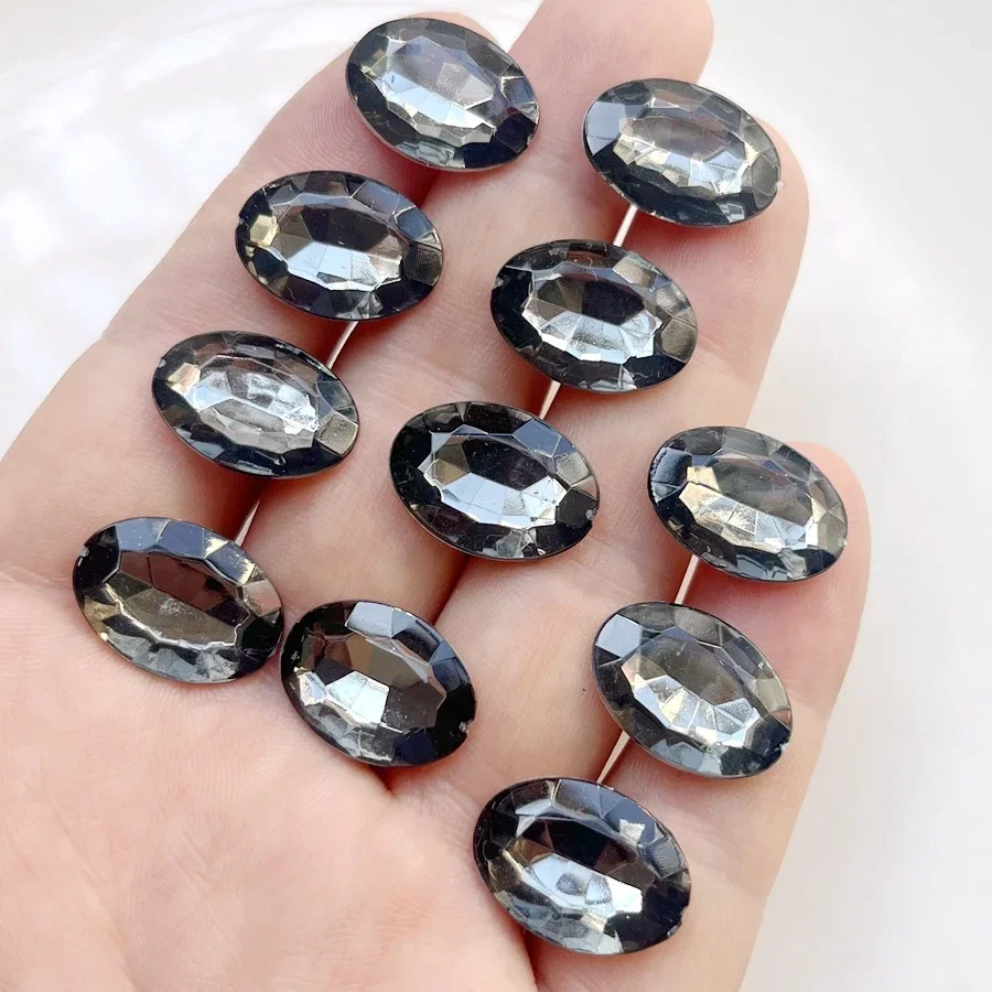 Sparkling natural black oval 10 * 14mm/13 * 18mm Rhinestone suitable for DIY hair accessories decoration in jewelry making