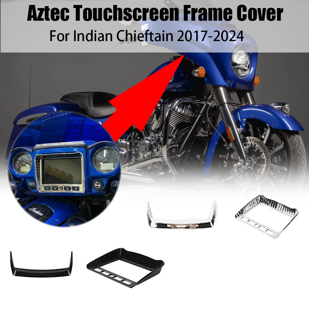 Aztec Style Touch Screen Frame Cover Stereo Accent Trim Waterproof Cover For Indian Chieftain 2017-2024 Motorcycle Accessories