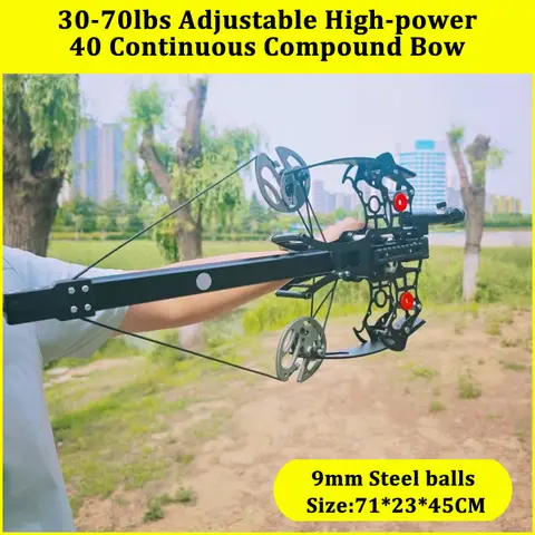 New 40-Shot Mini High-power Continuous Composite Bow 20-70lbs Adjustable Compound Bow Outdoor All-Metal Crossbow and Accessories