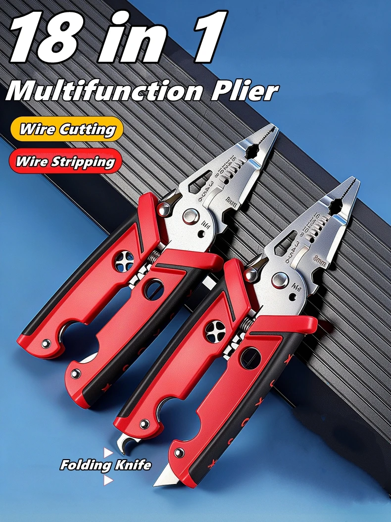 Multi Purpose Wire Stripping Pliers Manual Wire Pressing And Splitting Multifunctional Electrician Pliers For Wire Cutting