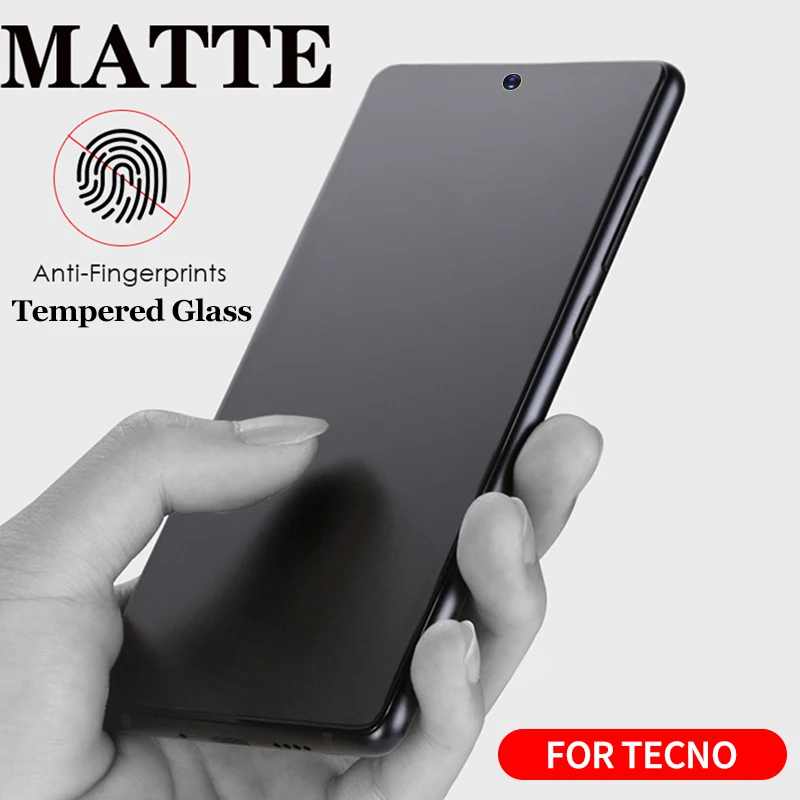 1-3Pcs Matte Frosted Protective Glass For Tecno Camon 30 20 Premier 19 Neo 18P 18T 18 Pop 8 7 6 Pro Spark Go Screen Protectors