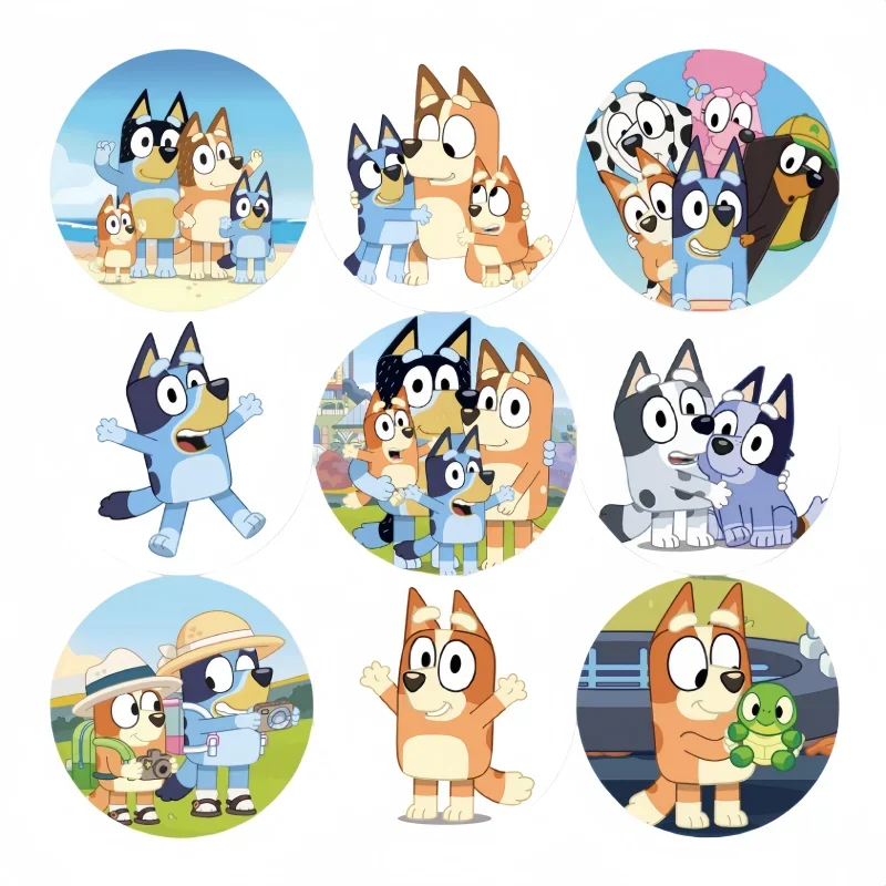 Anime bluey decorative dot stickers blind box Bingo children birthday party gift bag self-adhesive sealing sticker