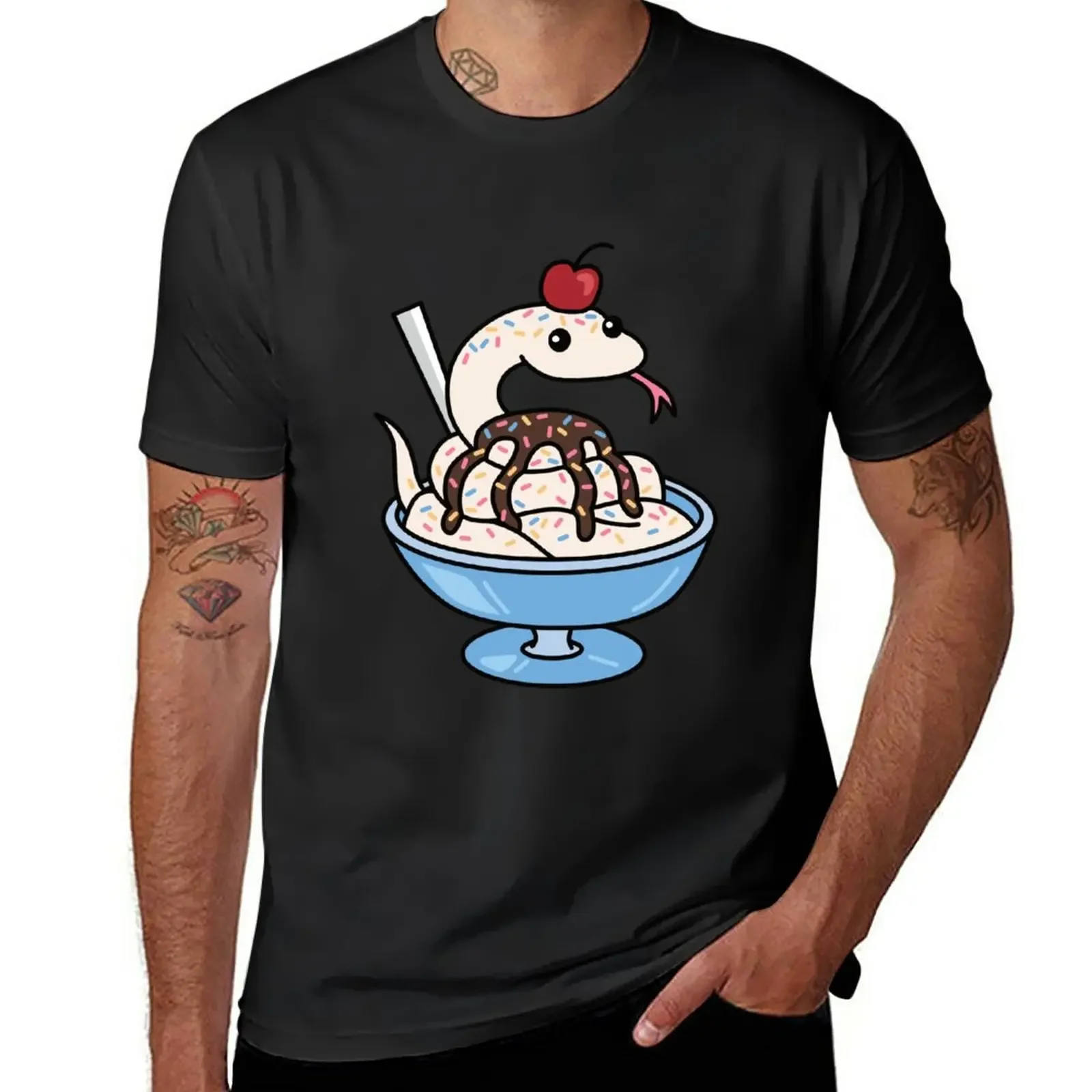 Sundae Snek T-Shirt custom shirt man clothes graphic t shirt vintage men clothing