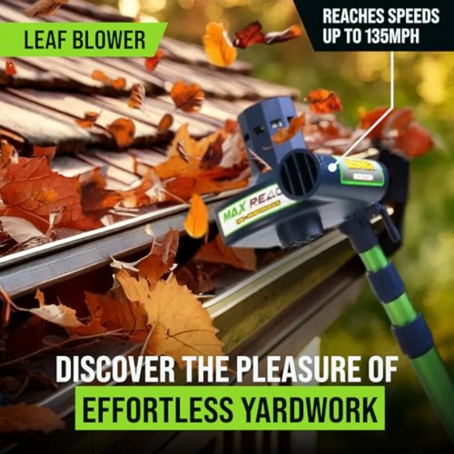 4in1コードレス軽量ガーデンツール：効率的な庭の手入れに最適なヘッジトリマー、リーフブロワー、エアブルーム、ポールソー、ウィードワッカー