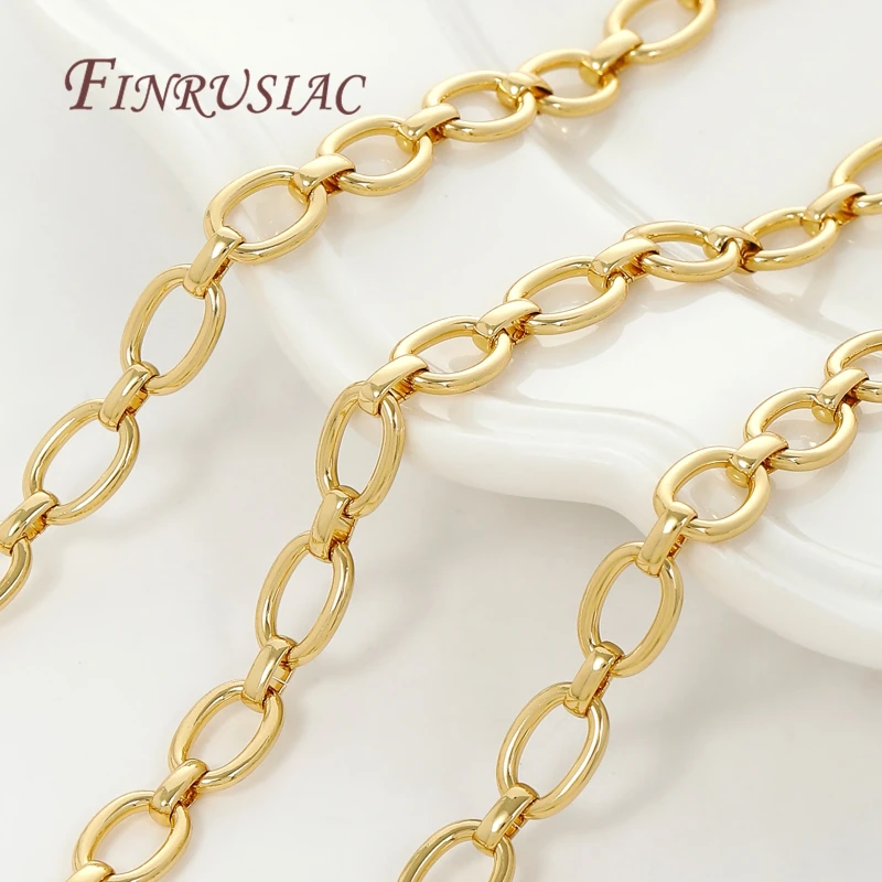 0,5–1 Meter 18 Karat vergoldete Ketten, DIY-Halsketten-Zubehör, dekorative Kette für Schmuckherstellungszubehör, große Ketten im Großhandel – Detail 32