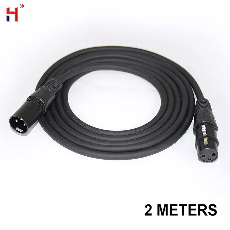 HongYi Cable DMX de 1m/2m/3m/5m/10m, conexión de señal de 3 pines, accesorios de luces de escenario para DJ, iluminación de punto de cabeza móvil,