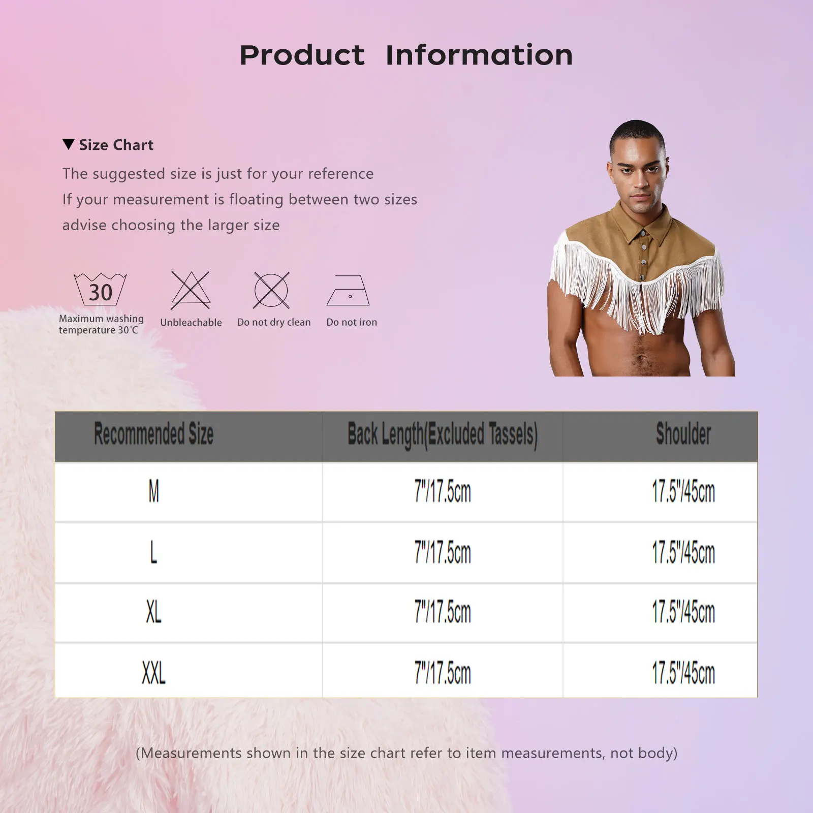 Carnaval de Halloween para hombre, Cosplay de vaquero, chaleco recortado con borlas, chal de hombro Vintage con flecos para trajes de espectáculos de escenario Hippie de vaquero