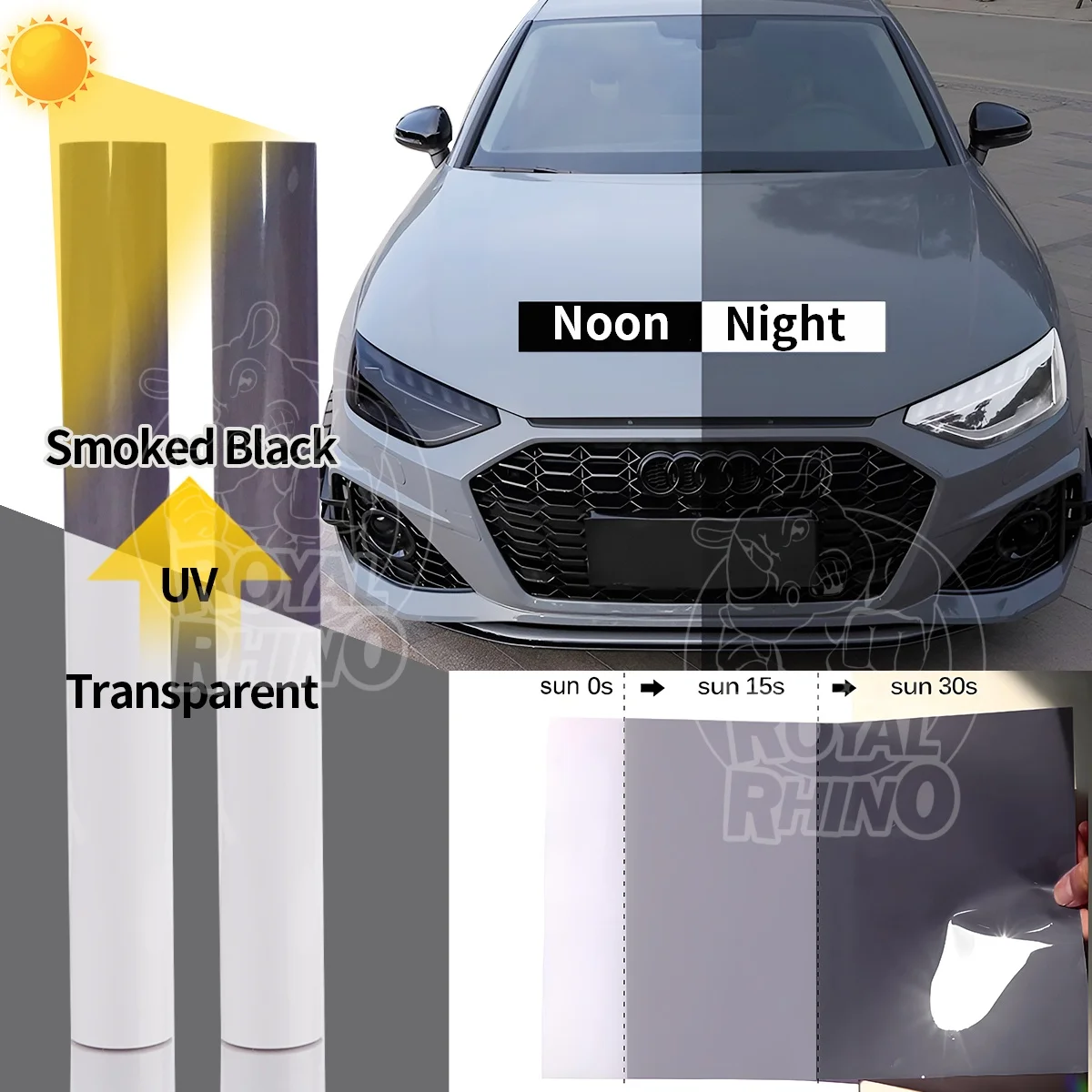 Film de protection intelligent transparent, réparation des rayures, film photochromique, film de modification, film TPU pour phares, blanc à noir violet