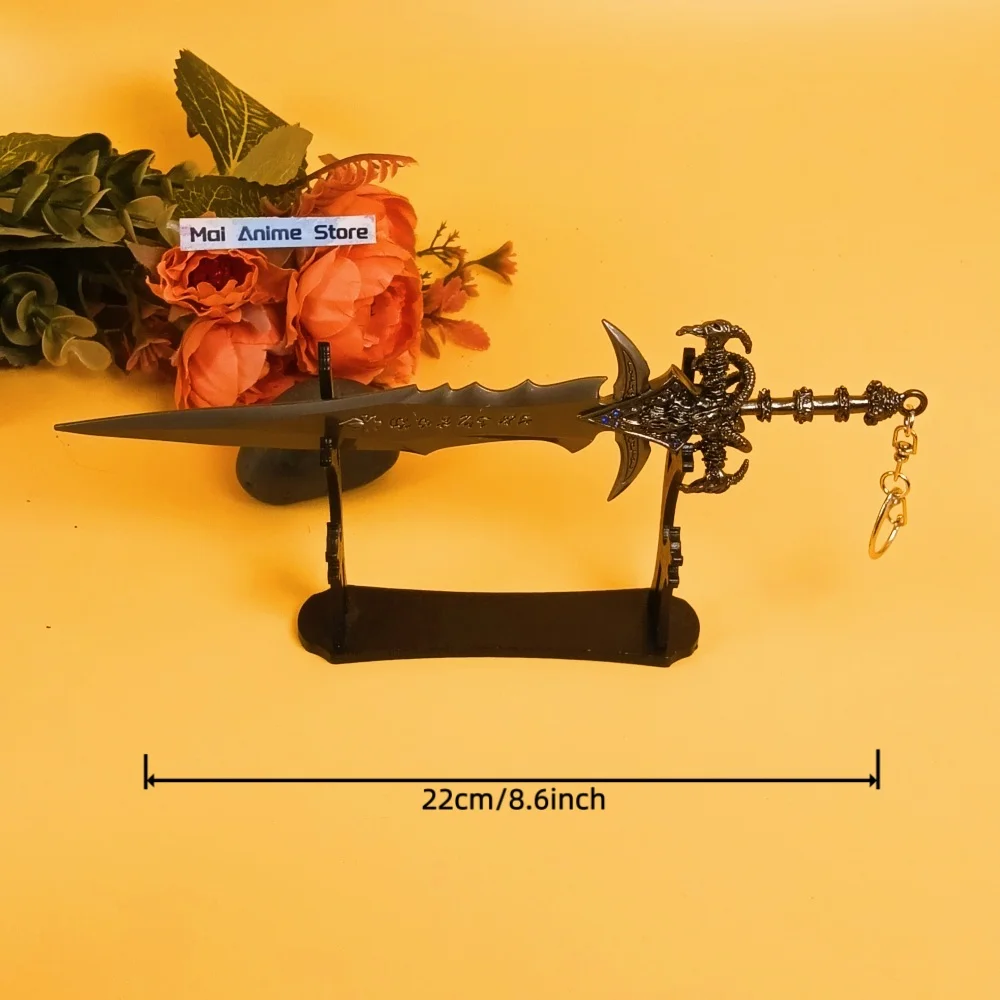 Épée en métal de 8.6 pouces, jeu Katana World of Warcraft, Anime Warglaive Azzinoth, accessoire de Cosplay, couteau, Mini épée Katana, jouet non tranchant, cadeau