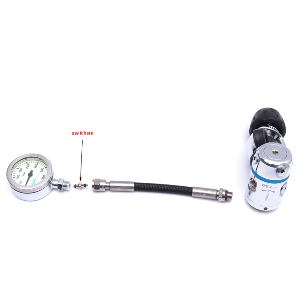 Scuba Diving High Pressure Air Spool Round End & T End High Pressure Gauge Spool Dive Equipment Regulator Replacement Parts
