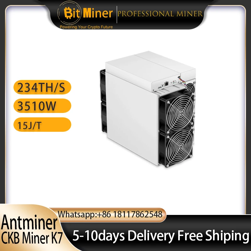 

Новинка, Bitmain Antminer K7 63.5Th/s 3080 Вт, Модель K7 от алгоритма Bitmain mining Eaglesong с максимальной коэффициентом гашиша 63.5Th/s