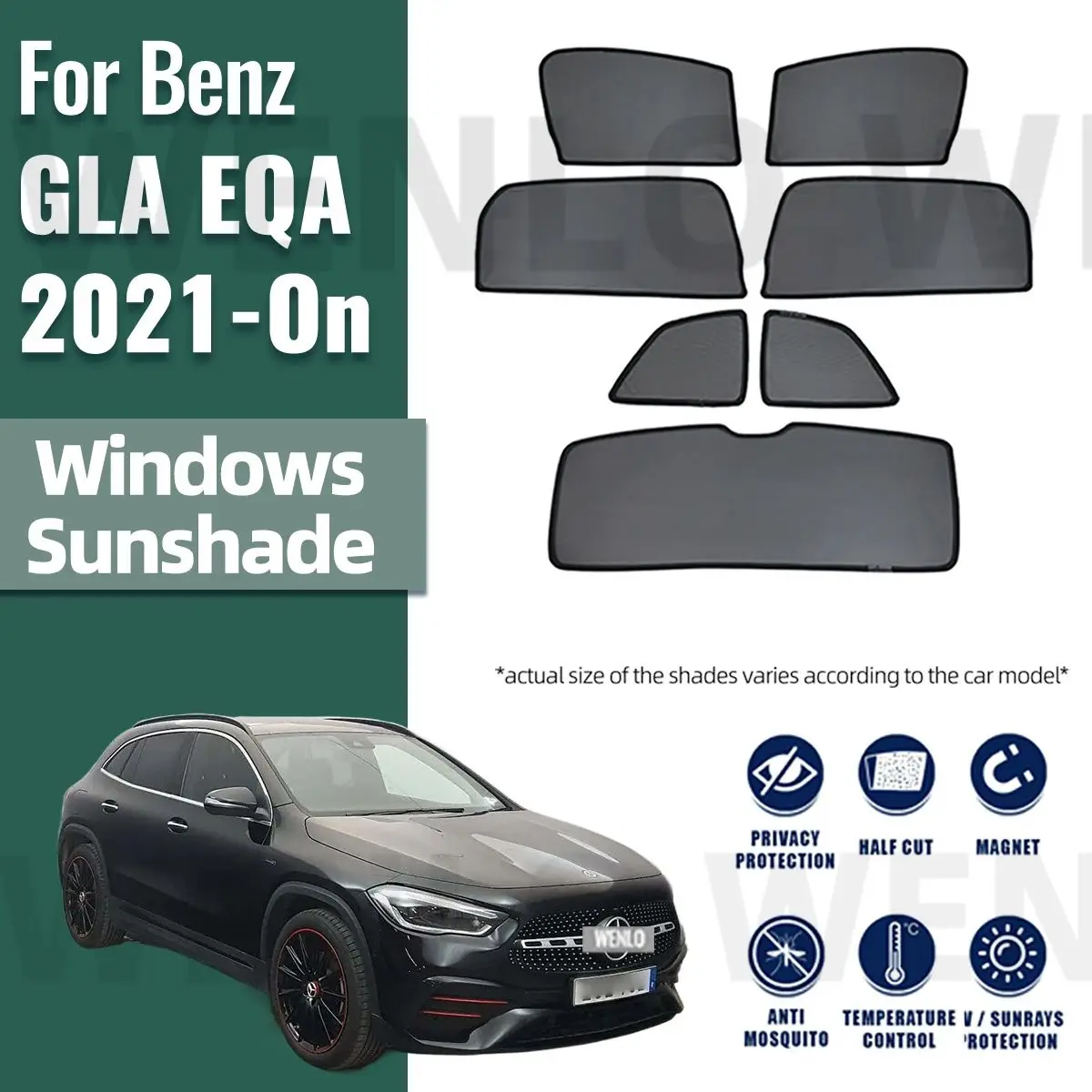 For Mercedes Benz GLA EQA 2021 2022 2023 2024 Rear Side Window Sun Shade Visor Car Sunshade Accessories Front Windshield Curtain