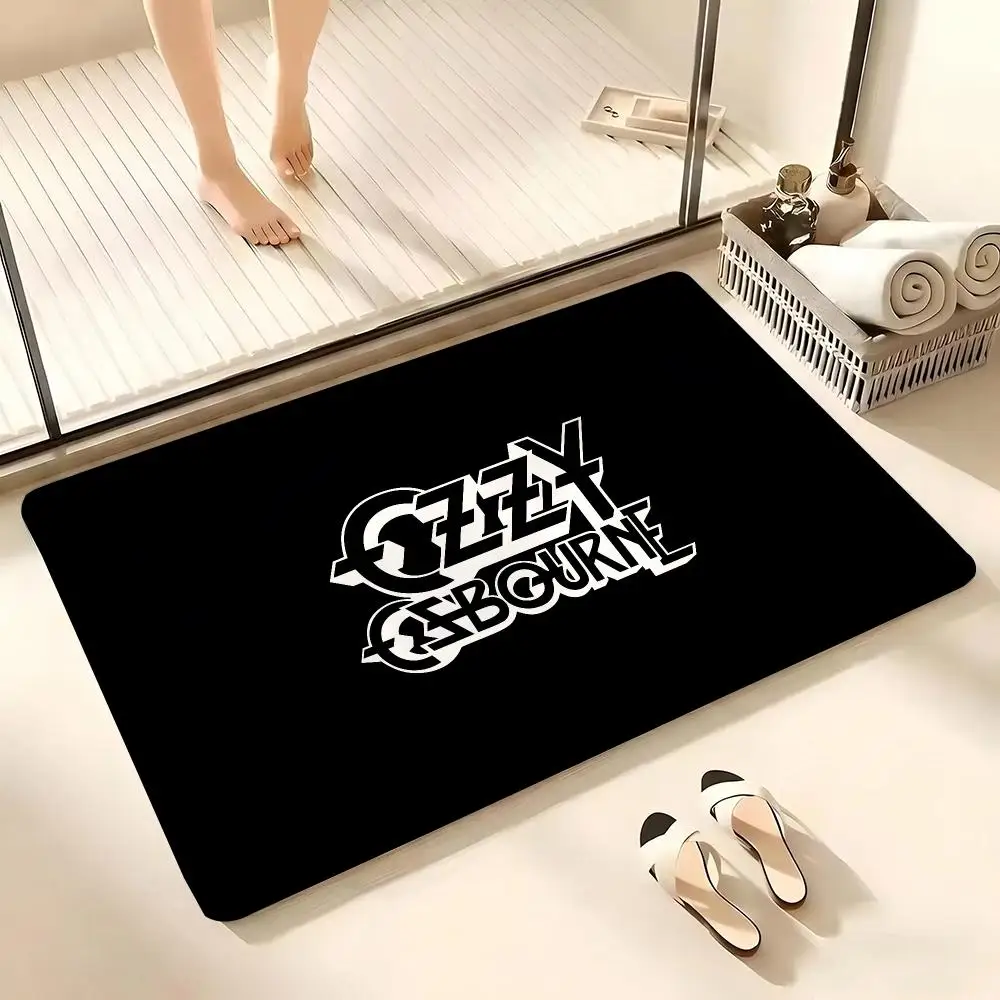 O-Ozzy O-Osbourne Floor Mat Flannel Rug Non Slip Absorbent Soft Washable For Entryway Hallway Bathroom Kitchen Decor