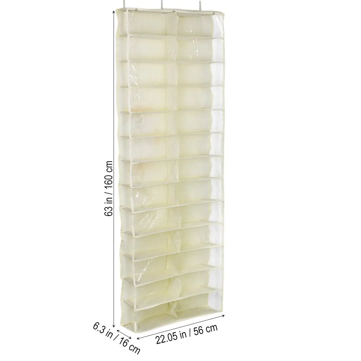 

26 Large Tote Bags Shoe Organizer Storage Shelf Pocket Rack over The Door Hanger Holder Beige Closet Shoes