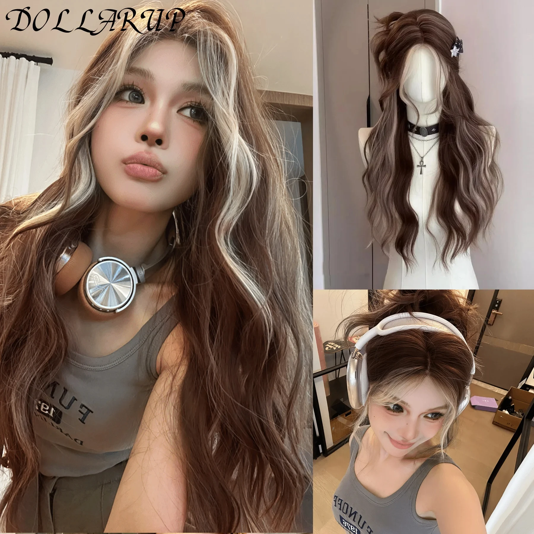 

JKL косплей блондинка женские парики Ombre блондинка вьющийся парик распродажа бесклеевой розовый черный фиолетовый парик женский синтетический парик