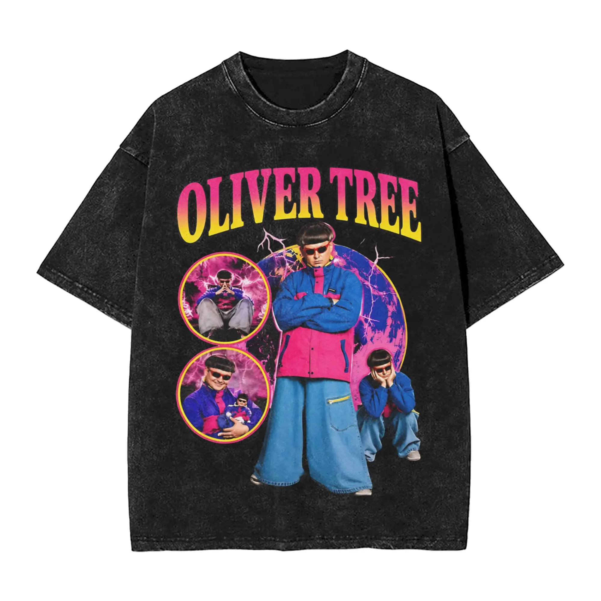 Olivers Trees Rest In Peace Memorial Vintage Washed T Shirts Cotton Fashion T-Shirt Round Collar  Tees Short Sleeve Clothes