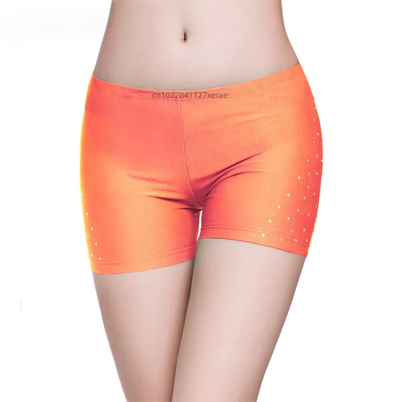 Calças inferiores para dança do ventre, antirreflexo e novos shorts elásticos apertados seguros, desempenho de grupo de dança do ventre de dança oriental