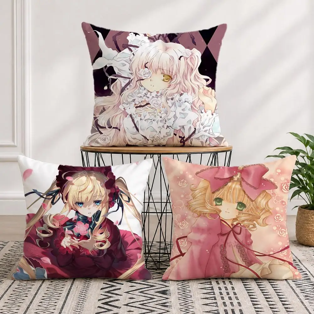 anime rozen maiden Cushion Cover Pillow Cover Nordic Minimalist Throw DoubleSided Print Cushion Case for Sofa Bedroom Decor