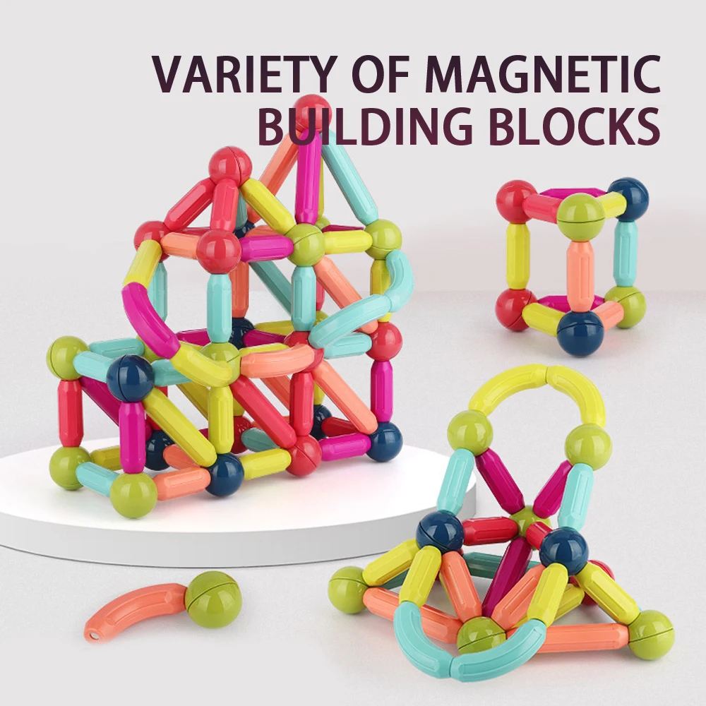 Children's magnetic stick large particle puzzle magnetic building block boys and girls toys DIY put together magnetic sheet set