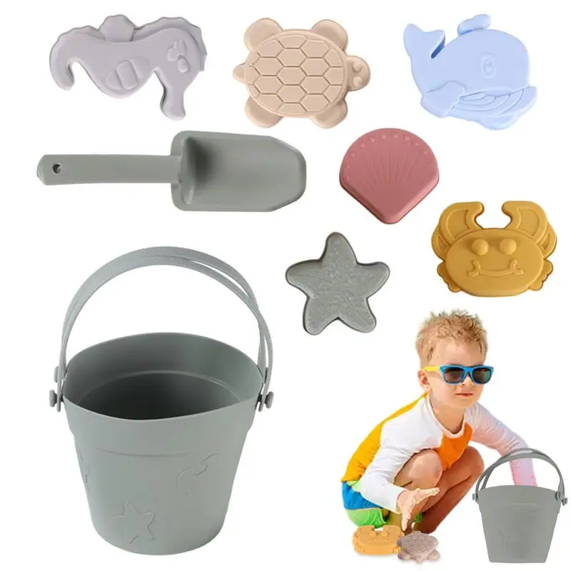 

Beach Set For Kids 8PCS Sand Bucket Set Funny & Summer Party Playsets For Kids Ages 3 Children Outdoor Activities Enhances Fine