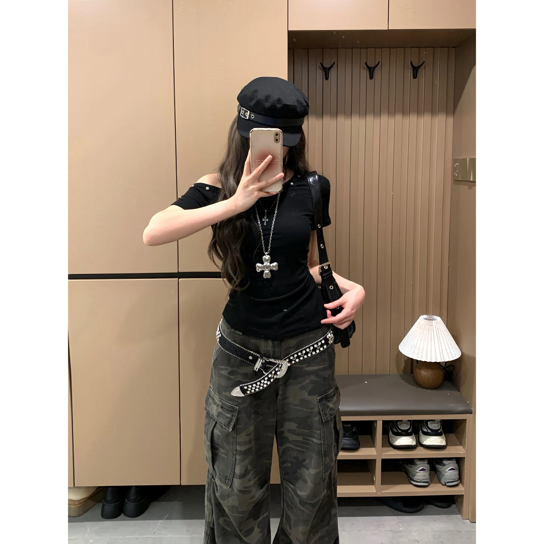 

Американские широкие рабочие брюки для женщин, летние прямые брюки с множеством карманов, повседневные расклешенные брюки для работы и отдыха