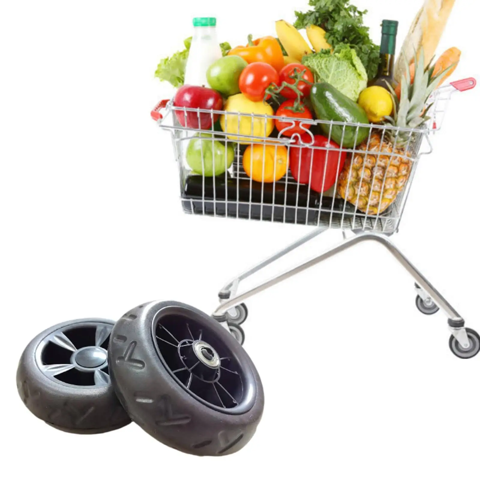 2x عجلات عربة التسوق مكونات خفيفة الوزن أجزاء عملية متعددة الوظائف #1