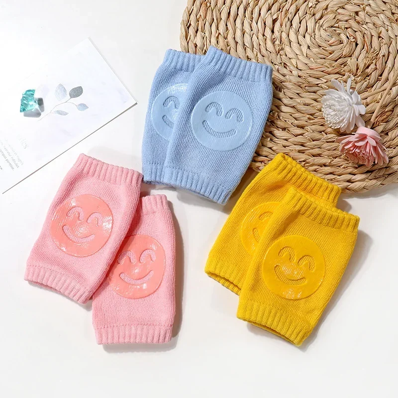 1Pair 0-3 Years Cotton Baby Knee Pad Girls Boys Anti-slip Knee Pads Newborn Protector Crawling Elbow Cushion Kid Leging Kneecaps