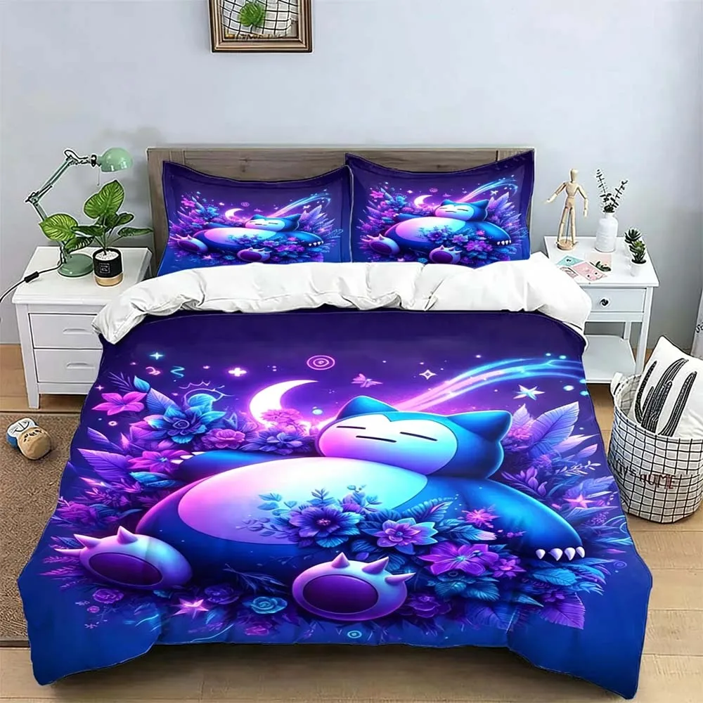 

Cartoon Snorlax Bedding Sets Exquisite Bed Supplies Set Snorlax Duvet Cover Bed Comforter Set Bedroom Decoration Birthday Gift