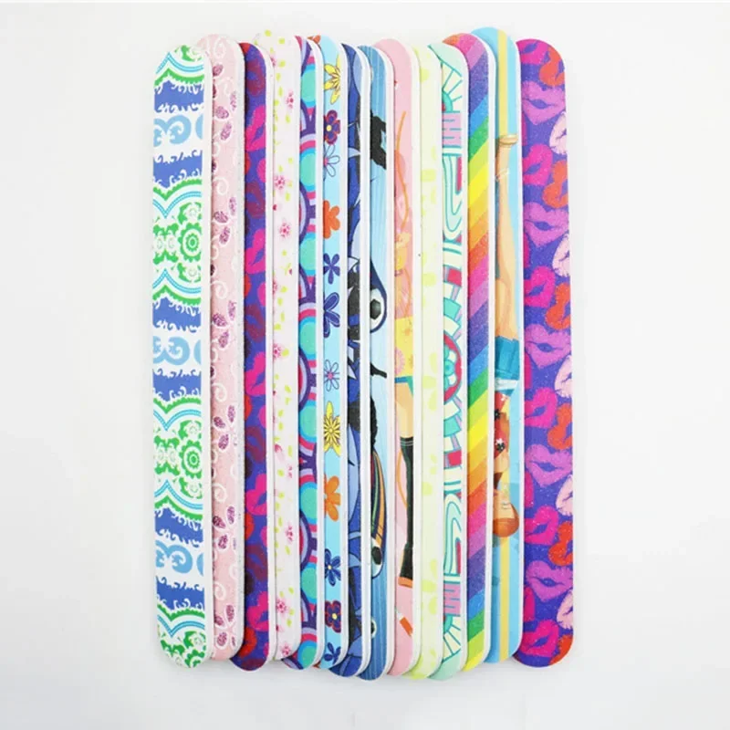 10 قطعة/المجموعة الطباعة مزدوجة الوجهين ملف الأظافر المتاح مسمار تلميع عازلة الجير الأظافر الرعاية تو باديكير مانيكير أدوات