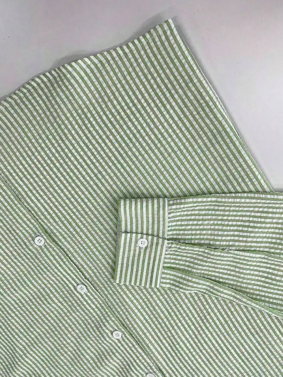 Herren Langarm-Streifenhemd mit Lockerem Schnitt Stilvolle Bequeme Freizeitkleidung für Alle Jahreszeiten Ideal für Outdoor-Aktivitäten – Detail 30