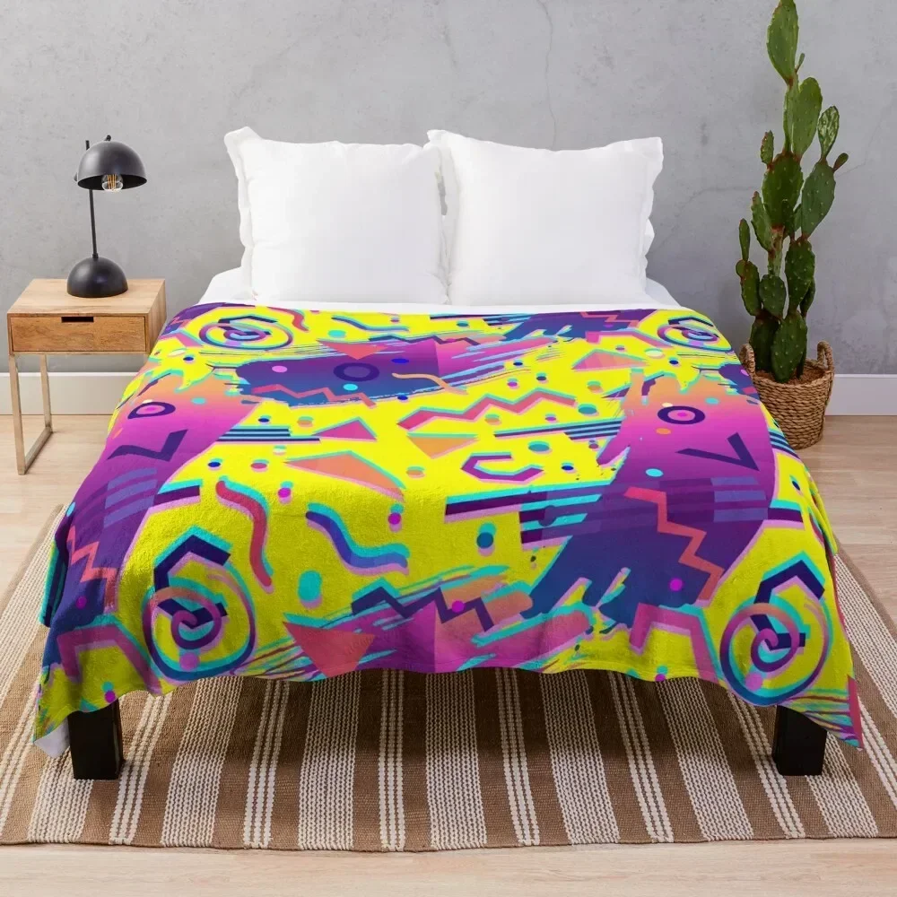 

Eighties Retro Memphis Pattern Throw Blanket Polar Bed Fashionable Blankets Baby halloween Nap Blankets