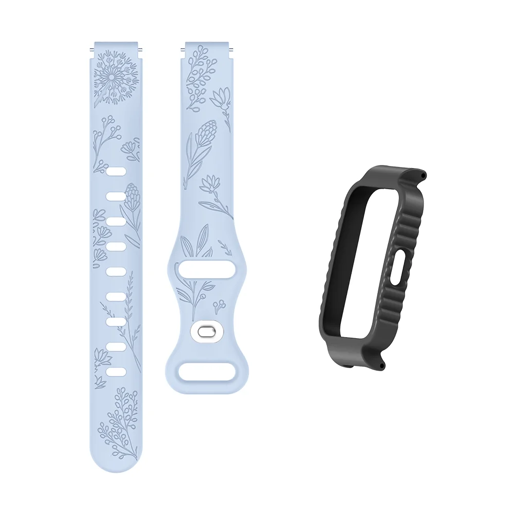 

Strap + TPU Case For Huawei Band 8 9 10 Dandelion Pattern Bracelet Watch Accessories Waterproof Sport Silicone Band for Woman