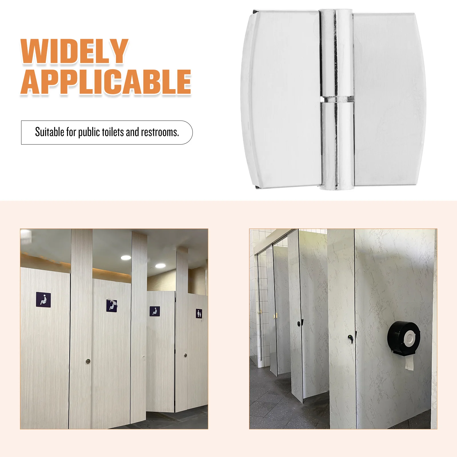 บานพับประตูแบบหนัก 2 ชิ้น สแตนเลส ปิดเองได้ สำหรับฉากกั้นห้องน้ำสาธารณะ อุปกรณ์เชื่อมต่อบานพับ