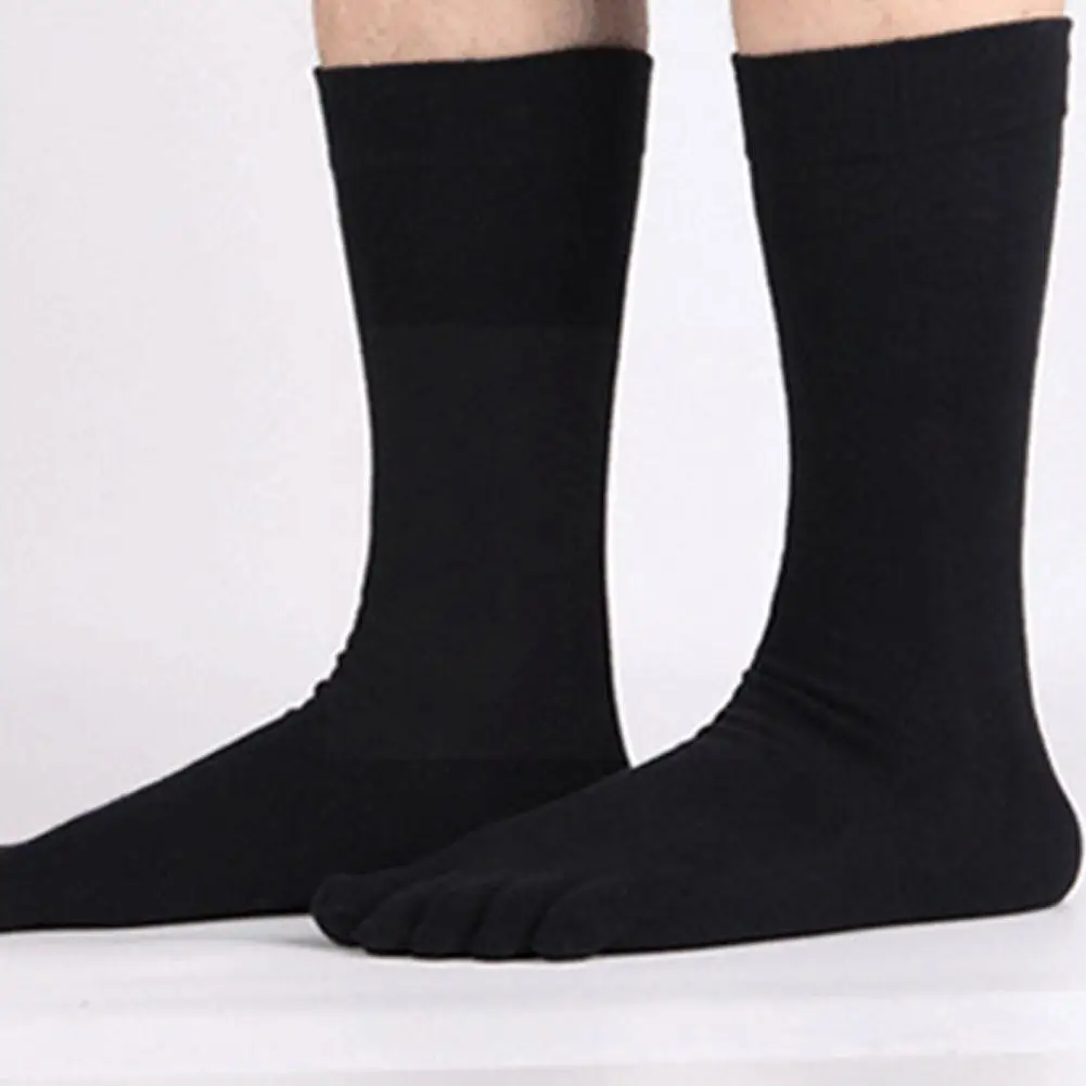 High Quality Men\'s Cotton Long Tube Five Finger Socks Toe Deodorant Cotton Wholesale Sweat Japanese Socks Breathable Absorp T5E3