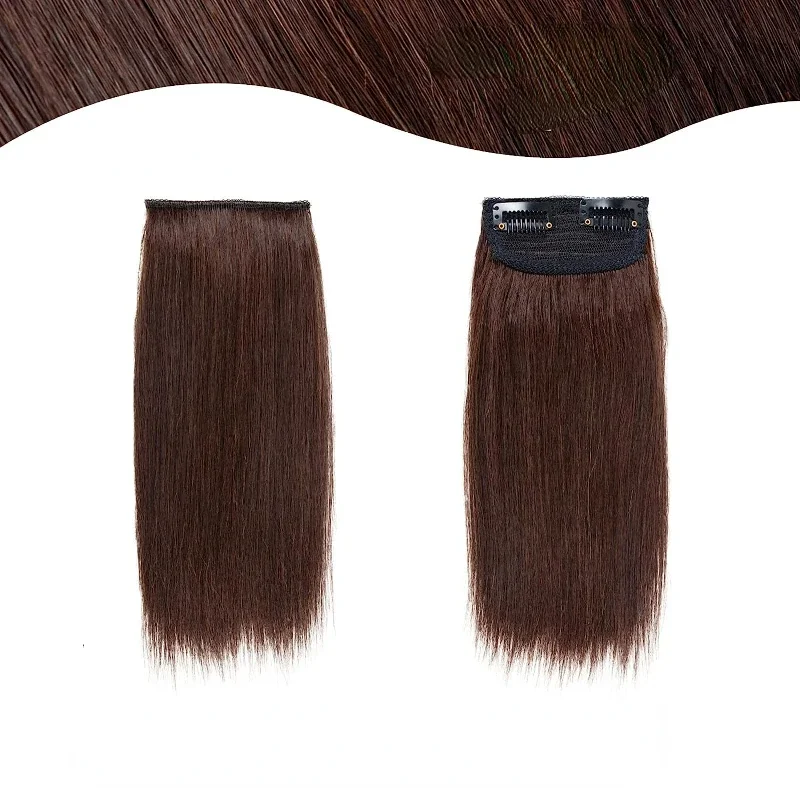 Synthetic Short Hair Pieces Invisible Clip in Hair Pad High Hair Pieces in Hair Extension Fluffy Natural Fake Hairpieces